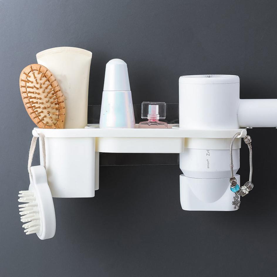 

Стеллаж для хранения, настенный, угловой для ванной комнаты, фен, кухонная стойка, бесплатная штамповка, отделка Style 1 белый