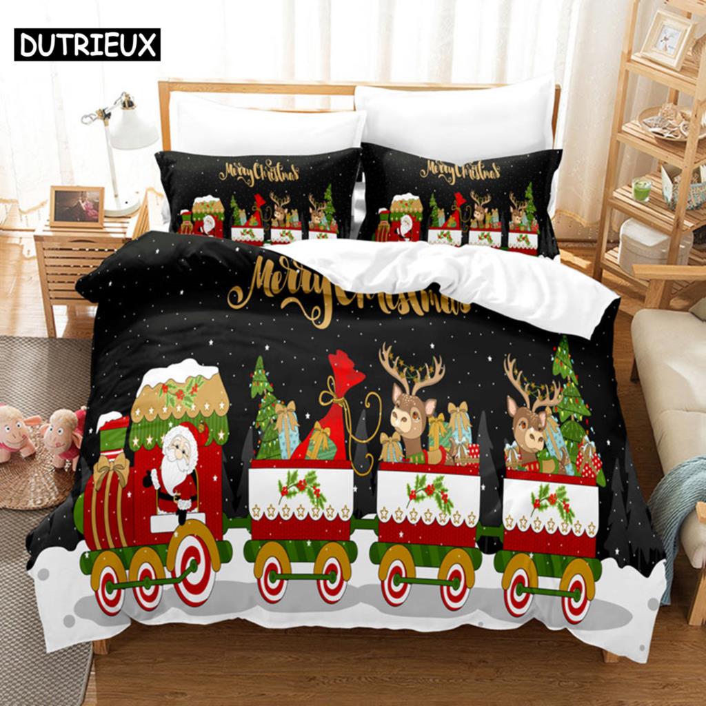 3D Christmas Quilt Cover Bedding Set Duvet Comforter Pillow Case Bed Linens Twin Queen King Double Full Single 3PCS 2PCS Bedroom