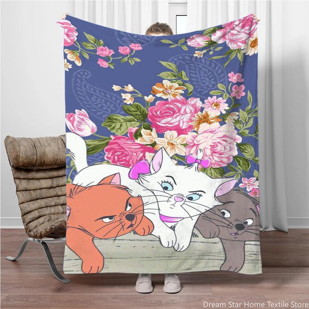 31 Style Disney Cute Cat Marie Printed Blanket Soft Warm Throw Flannel For Children And Adult Bed Sofa Outdoor Travel Girl Gifts