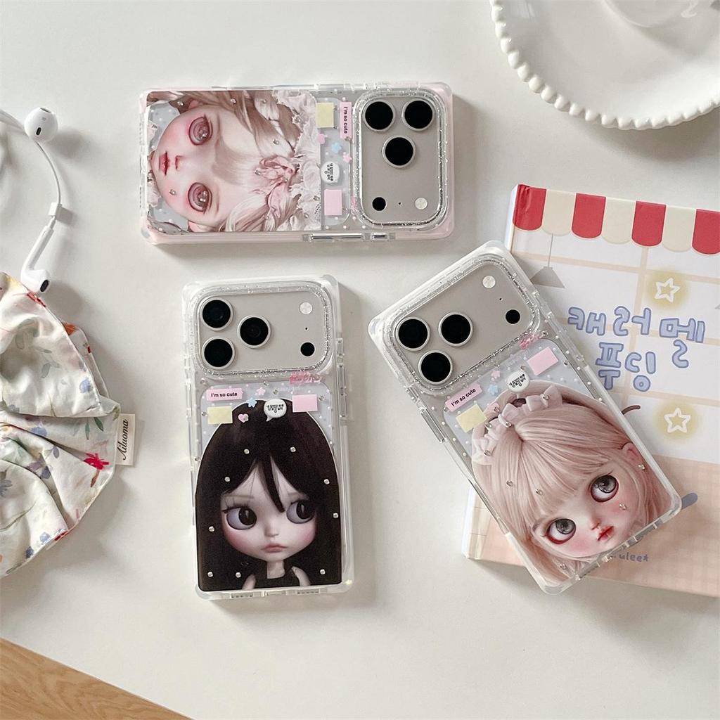 Anti-Fall Cartoon Rhinestone Phone Case for iPhone 15, 16, 17 Pro Max