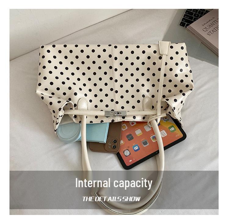 Women's Polka Dot Tote Bag - Stylish, Large Capacity for Work and Casual Use, 2026 New Fashion.