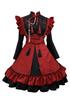 YZZYQQ Maid Cute Red and Black Outfit with Gothic Alice In Wonderland Princess Classical and Plus Size Maid Size M Costume, Cosplay, Ribbon, Lolita,
