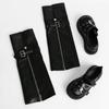 Harajuku Leather Leg Warmers Gothic Punk Long Socks Zippers Leg Sleeve Gaiters Goth Winter Warm Ankle Heap Socks Gifts