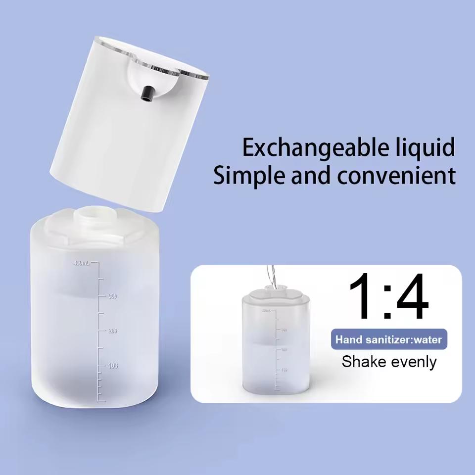 400ml Automatic Foam Soap Dispenser Contactless Sensor Foam Rechargeable Large Capacity Smart Dispenser with Adjustable Switch