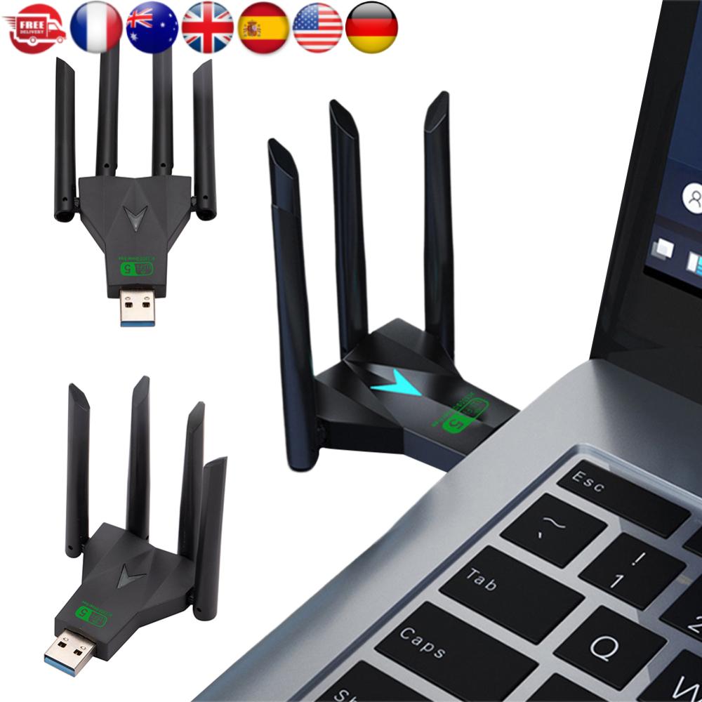 

1300Mbps WiFi USB Adapter Dual Band 2.4/5.8Ghz USB 3.0 Wi-Fi Dongle 4 Antenna Wireless Receiver WiFi Adapter for PC United States