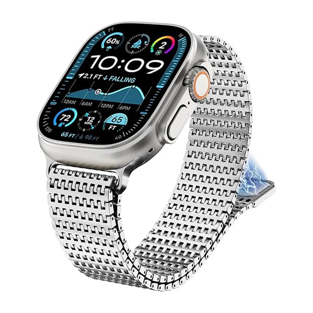 Magnetic Band for Apple Watch Ultra 3 2 49mm 42 46mm 44 41 45mm Metal Loop Strap Bracelet for iWatch Series 11 10 9 8 7 Se Ultra