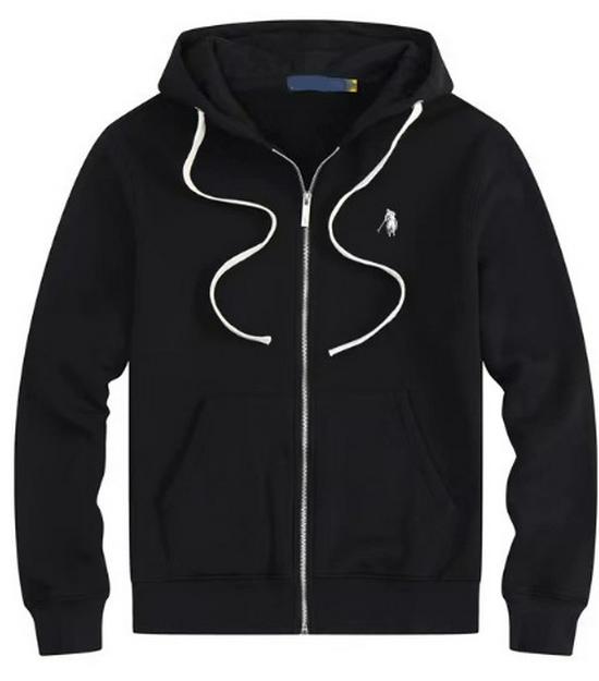 Sudadera con capucha forrada de felpa para hombre, Bordada, Corte holgado, Estilo polo Otoño/Invierno, Tallas grandes, Diseño RL