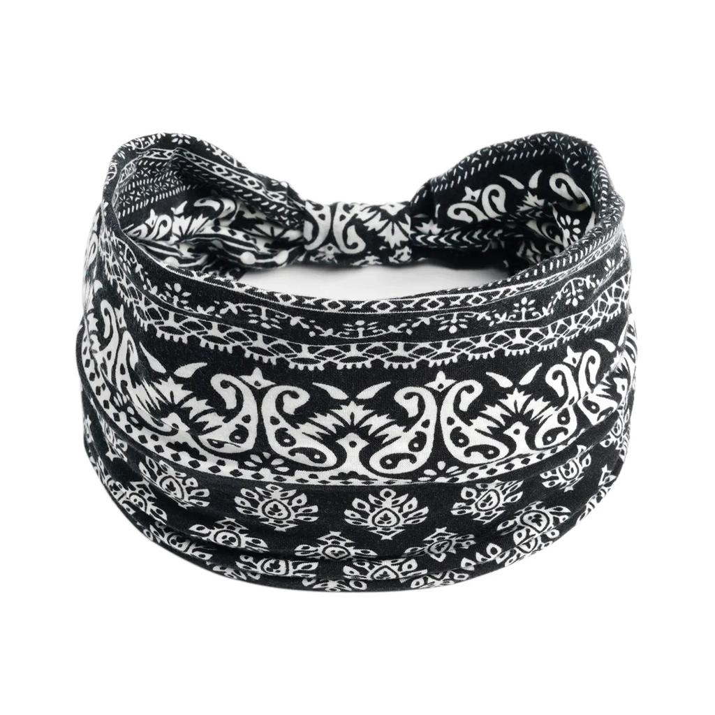 Boho Knot Turbans Yoga Elastic Head Wrap Women Headband Wide Hairbands Headwear Floral Bandanas Fashion Hair Band Accessories