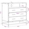 Chest of Drawers 3 Drawer Black Oak Effect