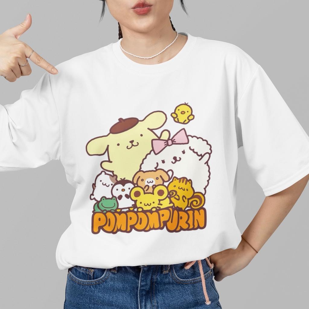 Sanrio Pompompurin Family Dog Cat White Cute Graphic T-Shirt Unisex Top Tee Gift
