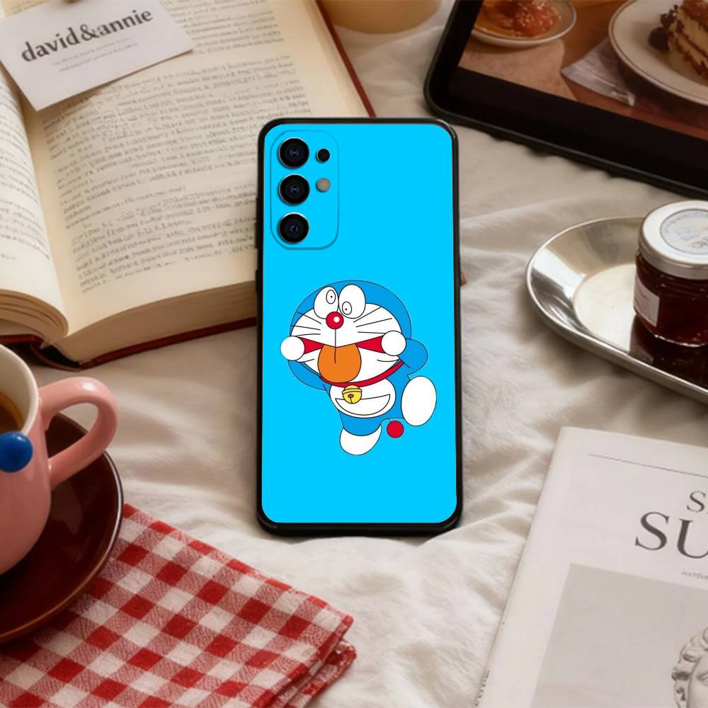 Cute Fat D-Doraemon Blue white Phone Case For Samsung S 25,24,23,22,30,21,10,9,Ultra,Plus,Lite,FE,4,5 G Soft Black Case