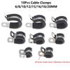 10Pcs Stainless Steel Cable Clamp 6-20mm Insulated Wire Hose Mounting Clip for Off-Road Vehicle Wiring Plumbing Repairs