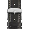 WOCCI 20mm Uhrenarmband, Vintage Echtes Leder Uhrenband (Schwarz mit Kontrastnähten), Inklusive Einstellwerkzeug und Federstegen
