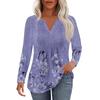 Moda Donna Casual Pieghettata Scollo a V Tinta Unita Manica Lunga Maglietta Top Eleganti