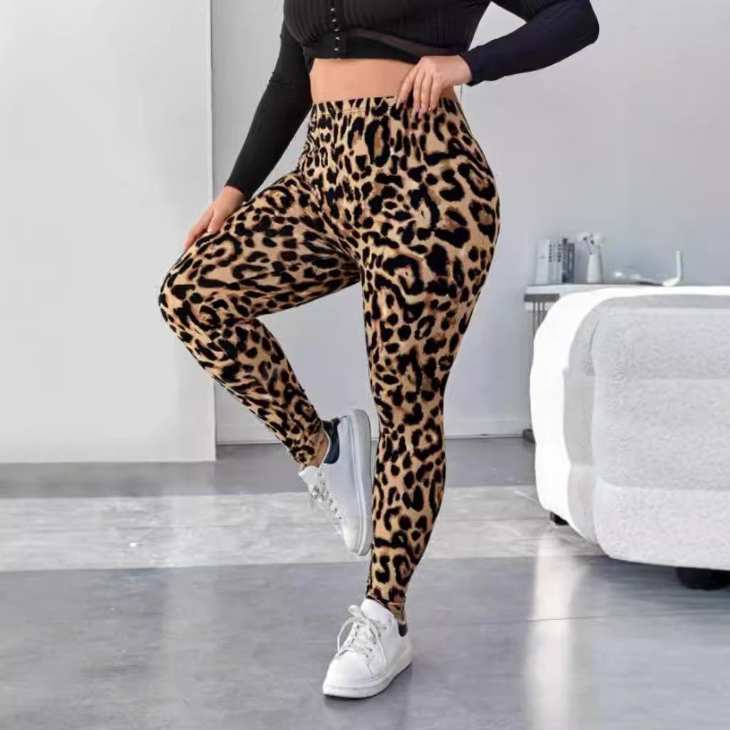 Women's Plus Size Pant Skinny Pants Leopard Sexy Trousers Thin Outer Bottoms