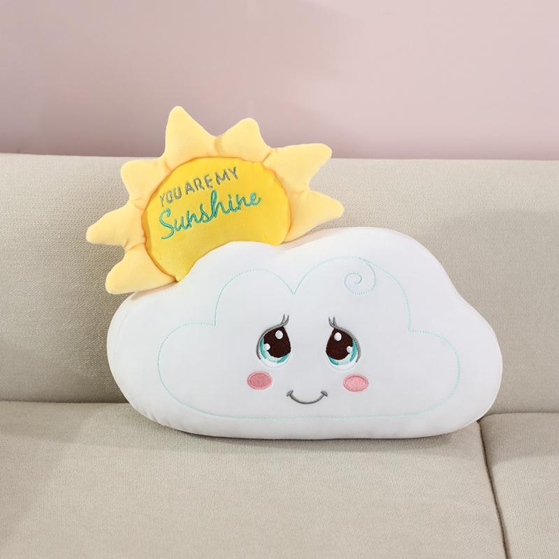 30/40cm Sonne Wolken Plüschtier Lachender Ausdruck Sonne Wolken Kissen Kissen Du bist mein Sonnenschein Heimdeko Kindergeburtstagsgeschenk 40x30cm