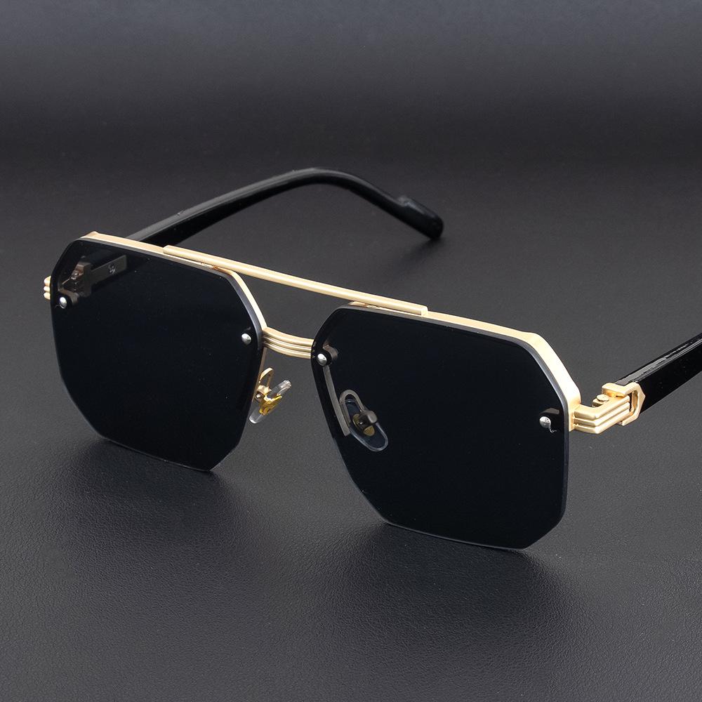 2025 Men's Half-Frame Driving Sunglasses - Slimming, UV Protection, Fashionable
