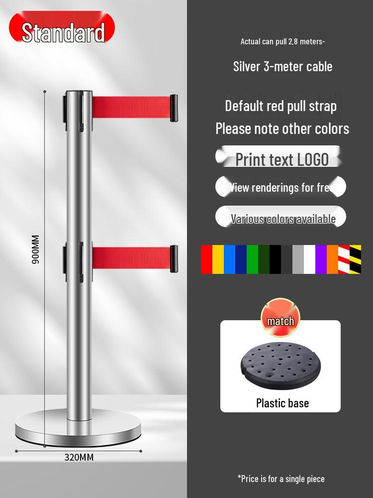 Retractable Queue Barrier Post with Belt