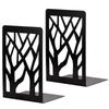 4PCS Book End Heavy Duty Iron Decorative Tall Bookend Support for Office School Home Gift Giving Black