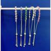 Geometric CZ Crystal Bracelet Women Men Colorful Zirconia Adjustable Chain Jewelry INS Style