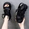 New Style Shoes Thick-soled Shoes Sponge Soft-soled Mid-heel Sandals
