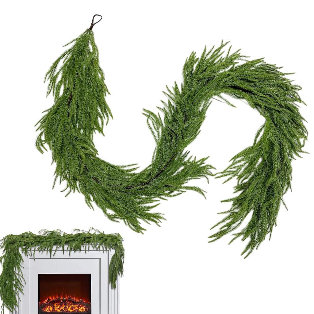 Artificial Cedar Garland Holiday Party Supplies Artificial Greenery Garland For Winter For Outdoor Indoor Porches Front Door
