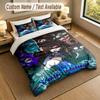 Custom Name Text Bedding 3Pcs Set,Doors 1 Duvet Cover 2 Pillowcases Soft Bed Linen For Gift