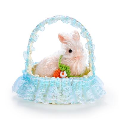 New Rabbit Toy Pendant Lace Basket Decoration Handmade Silicone Hair Planting High Simulation Animal