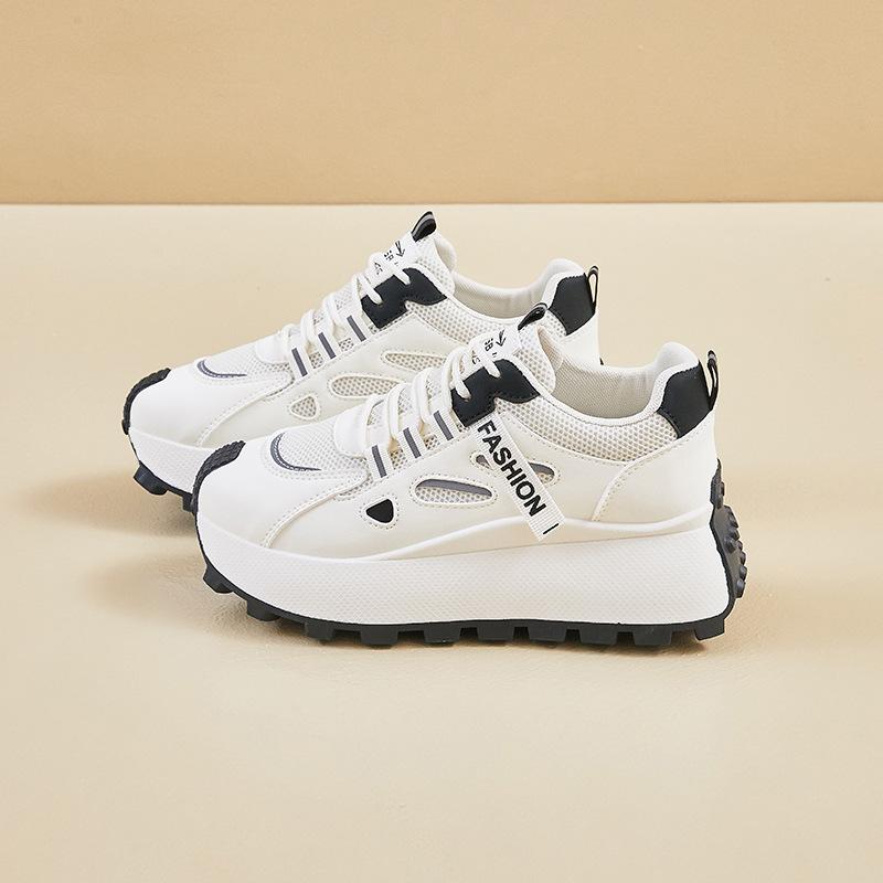 Spring dad shoes new female student platform sports running heightening casual shoes