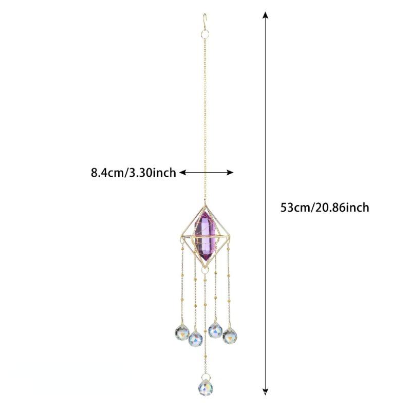 Crystal Windchime Love Heart Pendant Hanging Wind Chimes Sun Catchers Window Rainbow Chaser Outdoor Garden Home Decor Gifts