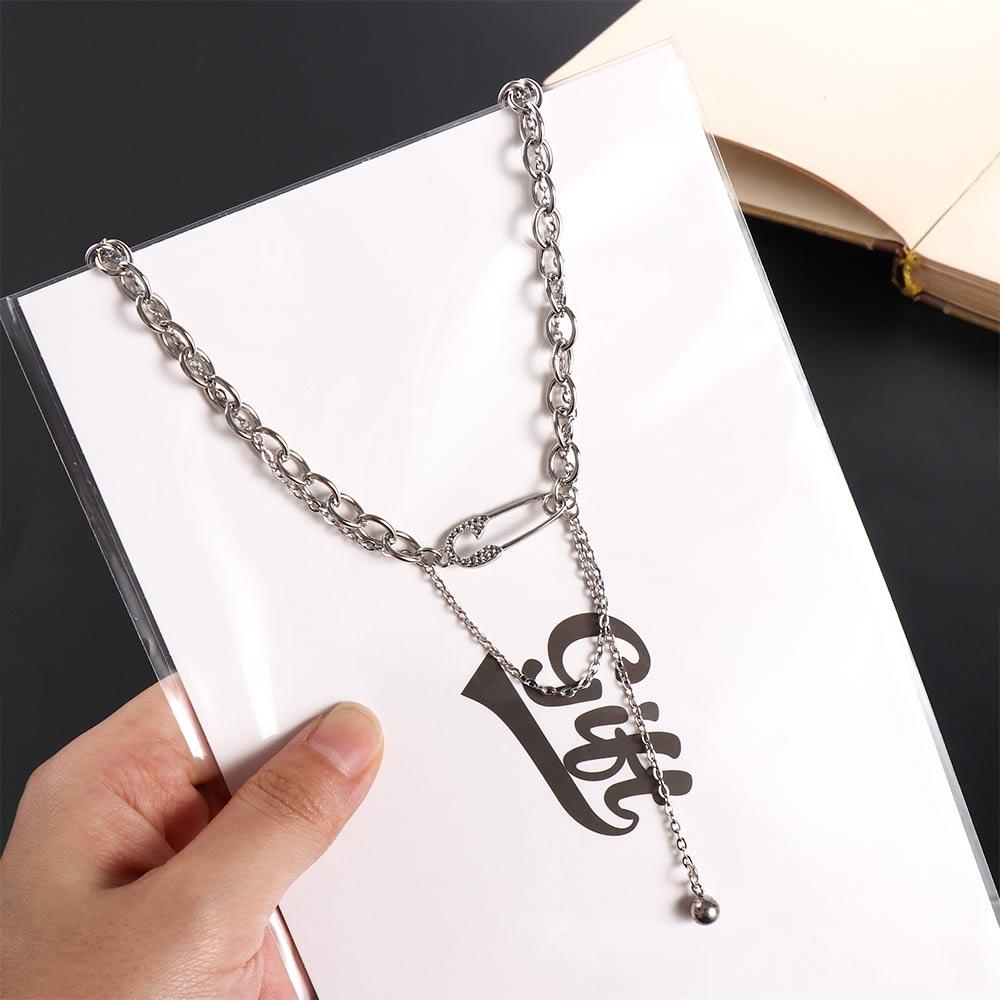 Safety Pin Dainty Sweater Necklace Party Jewelry Korean Style Pendant Necklace Women Clavicle Chain