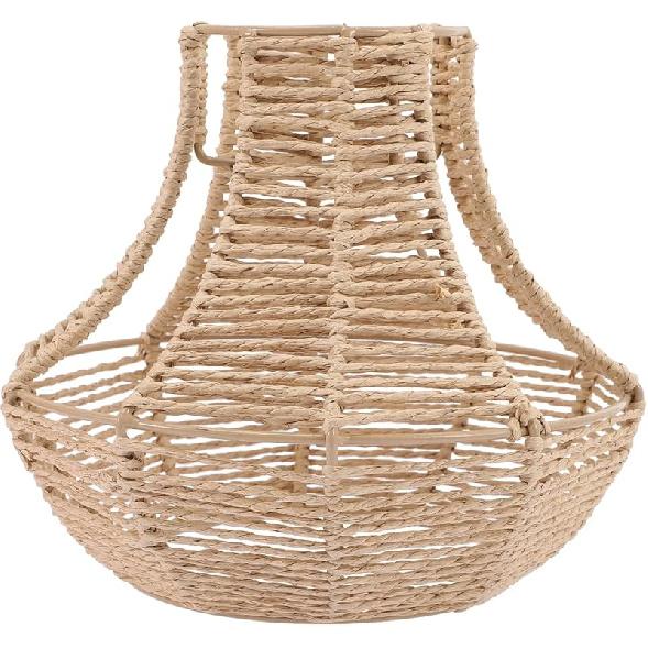 Декоративный плетеный ротанговый абажур в стиле бохо, подвесной светильник, чехол для домашнего украшения для гостиной, столовой, спальни и кухни, стильный потолочный светильник 19x16.5cm