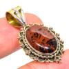 Natural Mahogany Obsidian Two Tone 925 Solid Sterling Silver Pendant 1.50'' g5W91