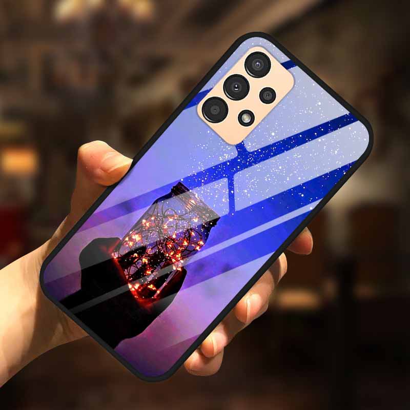 For Samsung A13 Case A23 A52 A72 4G M52 A52S 5G Luxury Tempered Glass Hard Back Cover for Samsung Galaxy A13 4G Phone Cases Capa