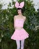 Lovuee Puff Rabbit Hairband Pink
