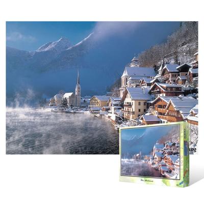 Puzzle 1000 elementów / Zima w Hallstatt, popularna koreańska układanka