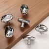 Creative Furniture Silver Shiny Wardrobe Door Pulls Solid Brass Handles Shoe Cabinet Kitchen Drawer Irregular Pebble Small Knobs