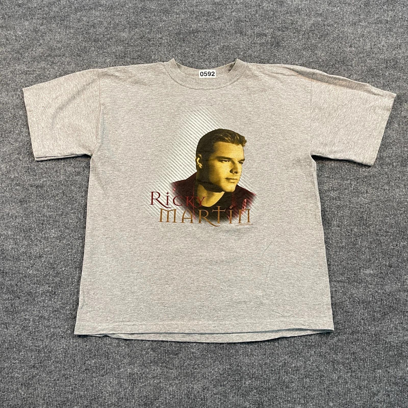 Vintage 1999 Winterland Ricky-Martin Music Shirt Teens XL 21x24 Gray 2XL