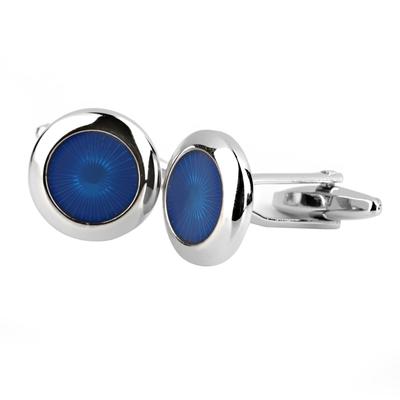 Novelty Silver Copper Blue Radial Dress Shirt Cufflinks Cuff Links Mens Gift