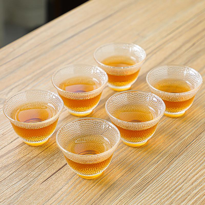 Thickened, heat-resistant glass tea cup for home use – transparent, Gongfu style, ideal for tea tasting. Large host cup, perfect for enjoying tea.