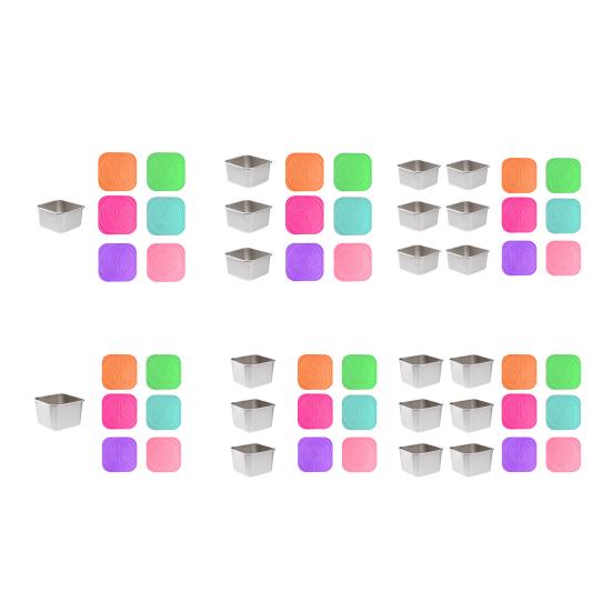 Stainless Steel Sauce Cup with Silicone Lid  Leak-Proof Square Snack Container for Kids BPA-Free Stackable Lunch Box for School Picnic