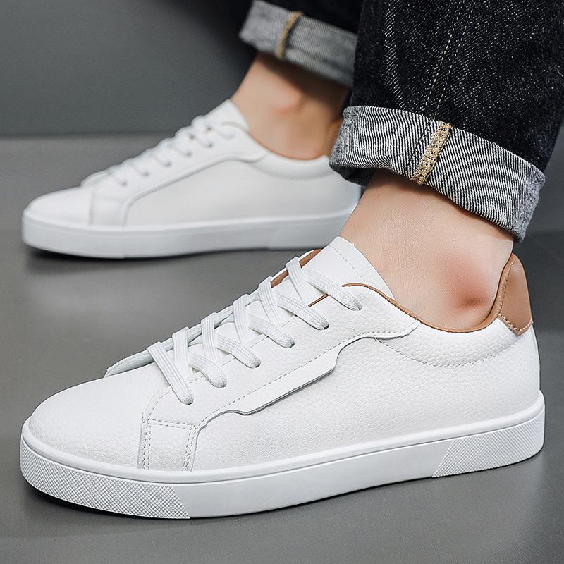 Spring 2026 Men's Versatile White Low-Top Casual Skate Shoes - Fashionable and Trendy for Youth