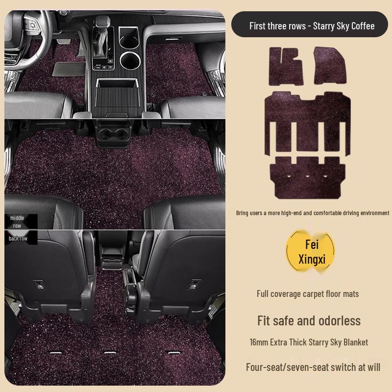 Toyota Sienna/Grand Highlander 21-25 Starry Sky Floor Mats - Full Middle Row Coverage