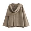 Plush Winter Coats for Women Asymmetric Scarf Demi-season Jacket Parkas Long Sleeve Padded Coat Woman Jacket