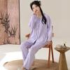 Women's Long Sleeve Cotton Pajamas: Chinese-Style, Loose-Fit, Printed Cardigan Set for Spring and Autumn