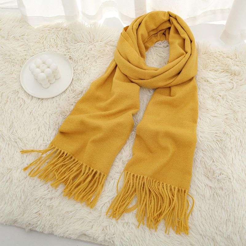 New solid color Maillard autumn and winter scarf versatile imitation cashmere scarf women's high-end warm scarf shawl