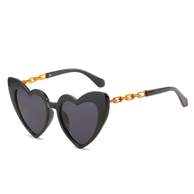 Chain Sunglasses, Cute Peach Heart Glasses, Personalized Heart Sunglasses.