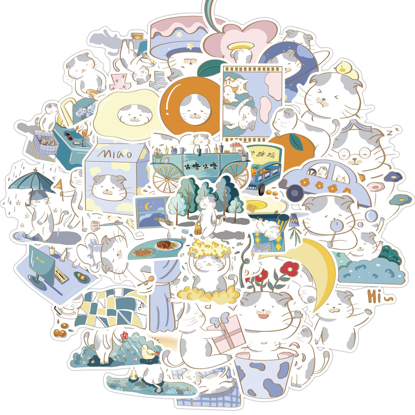 

Designer Joint Brand Fat Cat Graffiti Sticker Trolley Box Water Cup Diary Waterproof DIY Sticker