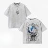 Hot Anime Witch Hat Atelier Qifrey Print T-shirt Men Women Short Sleeve Clothing Cotton Tshirt Retro Washed T Shirt Harajuku Top