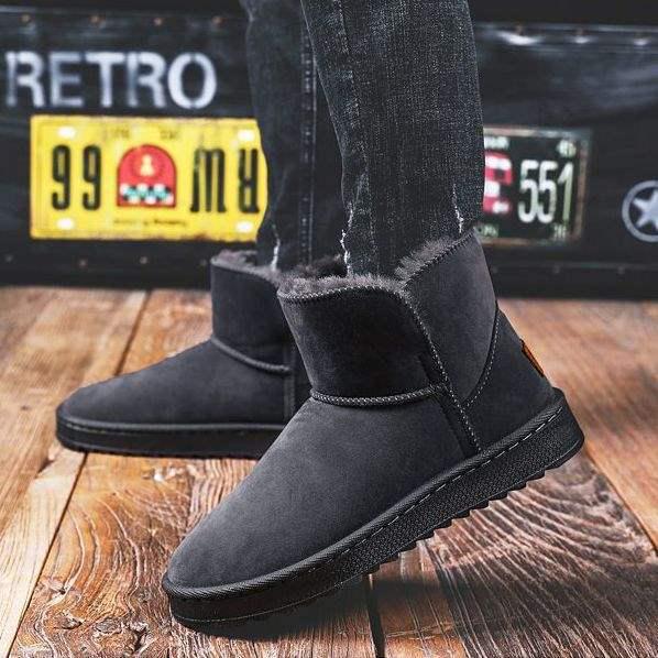 Northeast Men's Plus Velvet Thickened Snow Boots: Warm, Outdoor, One-Step Bread Shoes